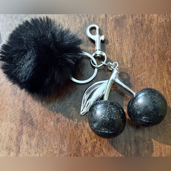 Elegant Black and Silver Cherry Key Holder - Picture 2 of 4